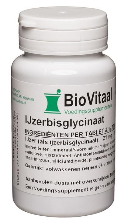 VeraSupplements IJzerbisglycinaat 100 tabletten