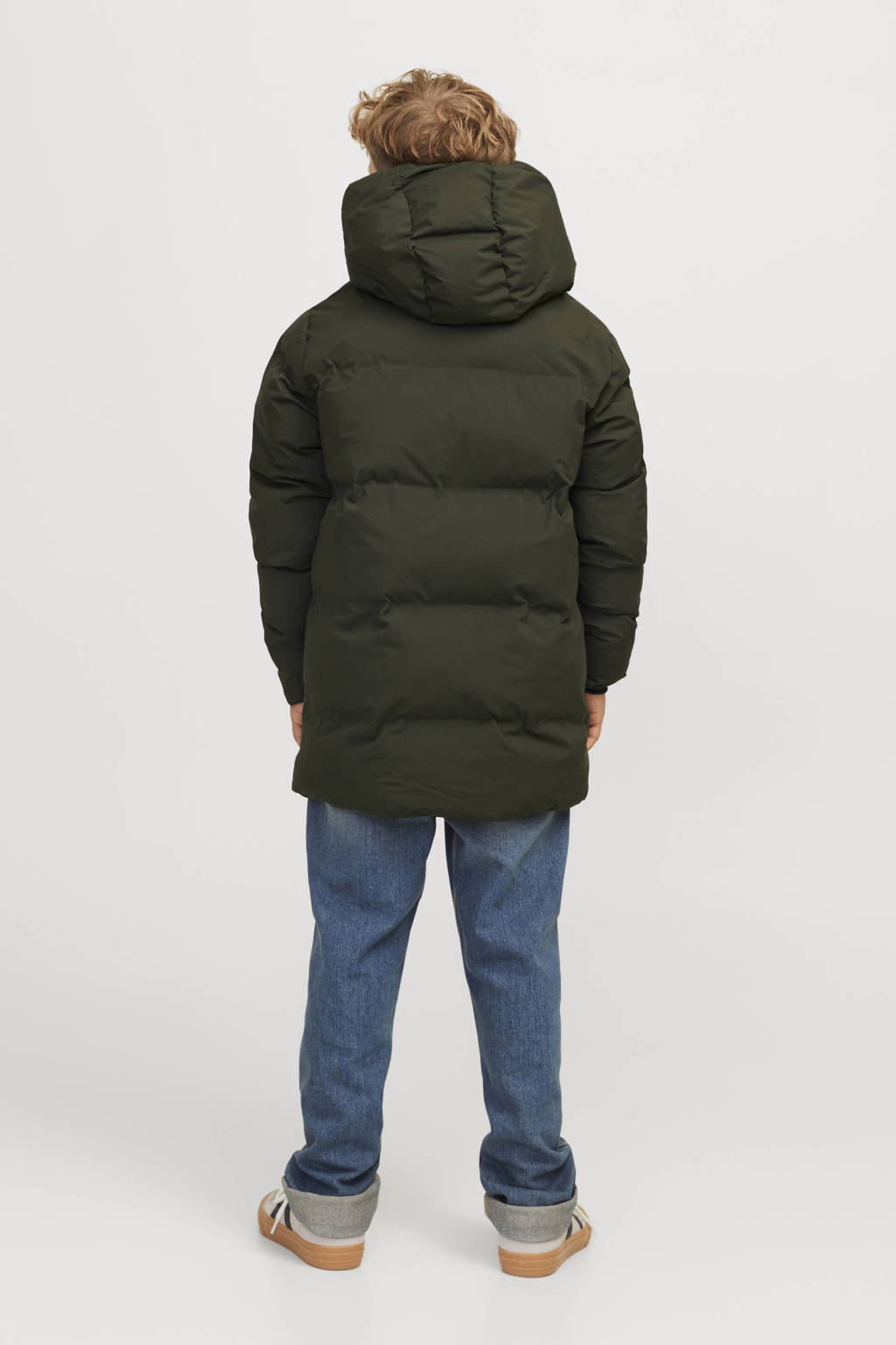 JACK & JONES gewatteerde winterjas JJPAYNE donkergroen