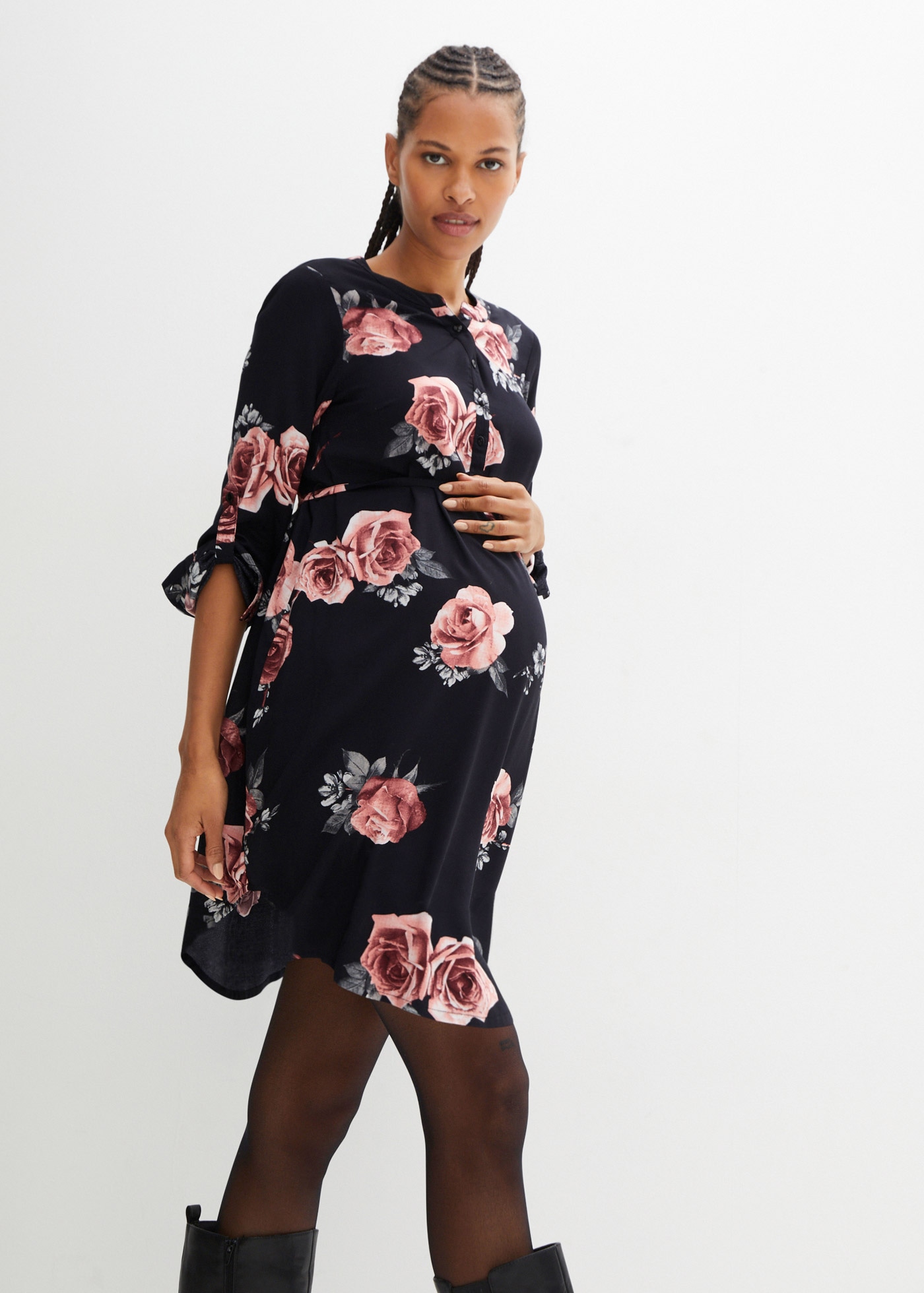 bonprix Umstandskleid »Umstands- und Stillblusenkleid aus fliessender Viskose« Umstands- und Stillblusenkleid aus fliessender Viskose