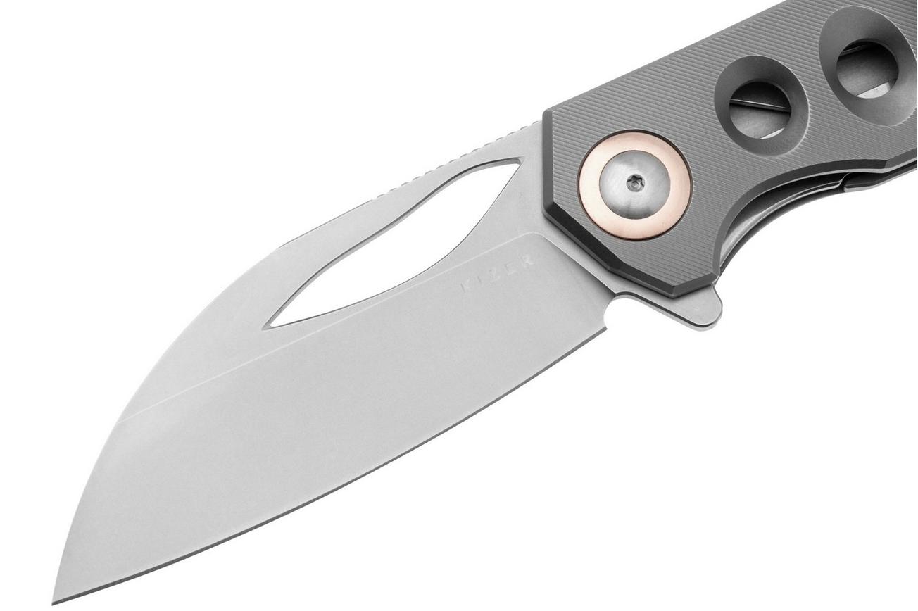 Kizer Hawk Ki4683A2, Stonewashed S45VN, Titanium zakmes, Carlos Elstner design