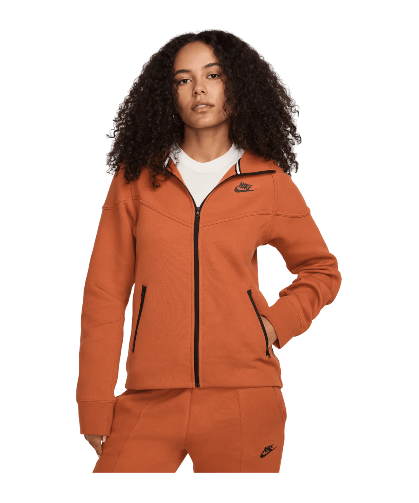 Nike Tech Fleece Windrunner Kapuzenjacke Damen Orange F825