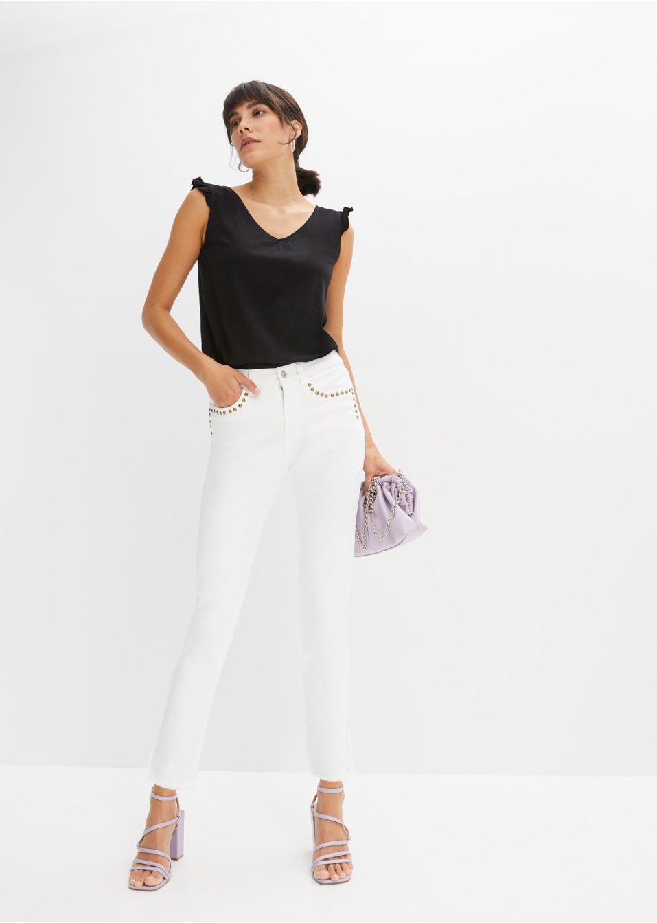 Pantalon extensible avec rivets
