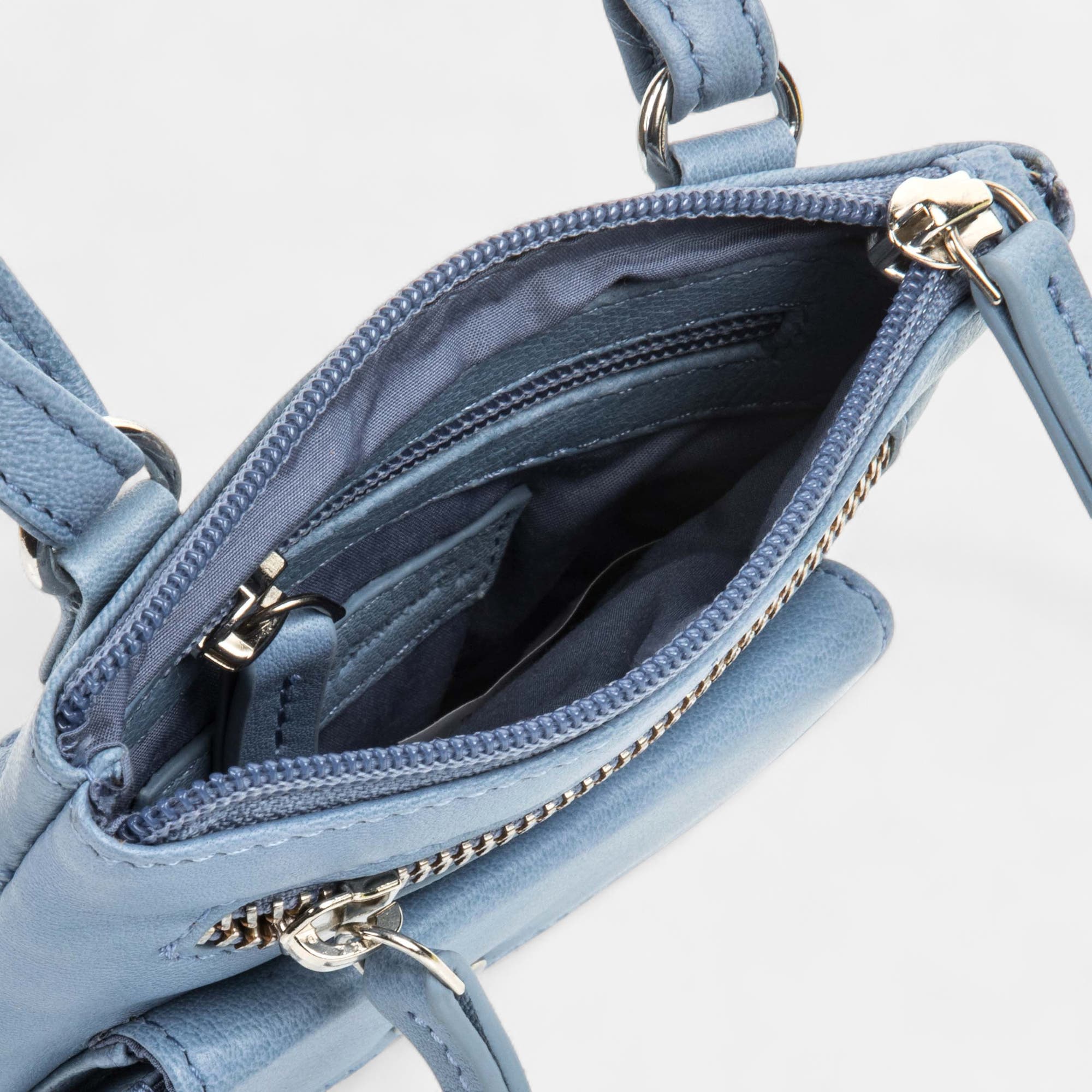 Pochette pour téléphone en cuir jeans