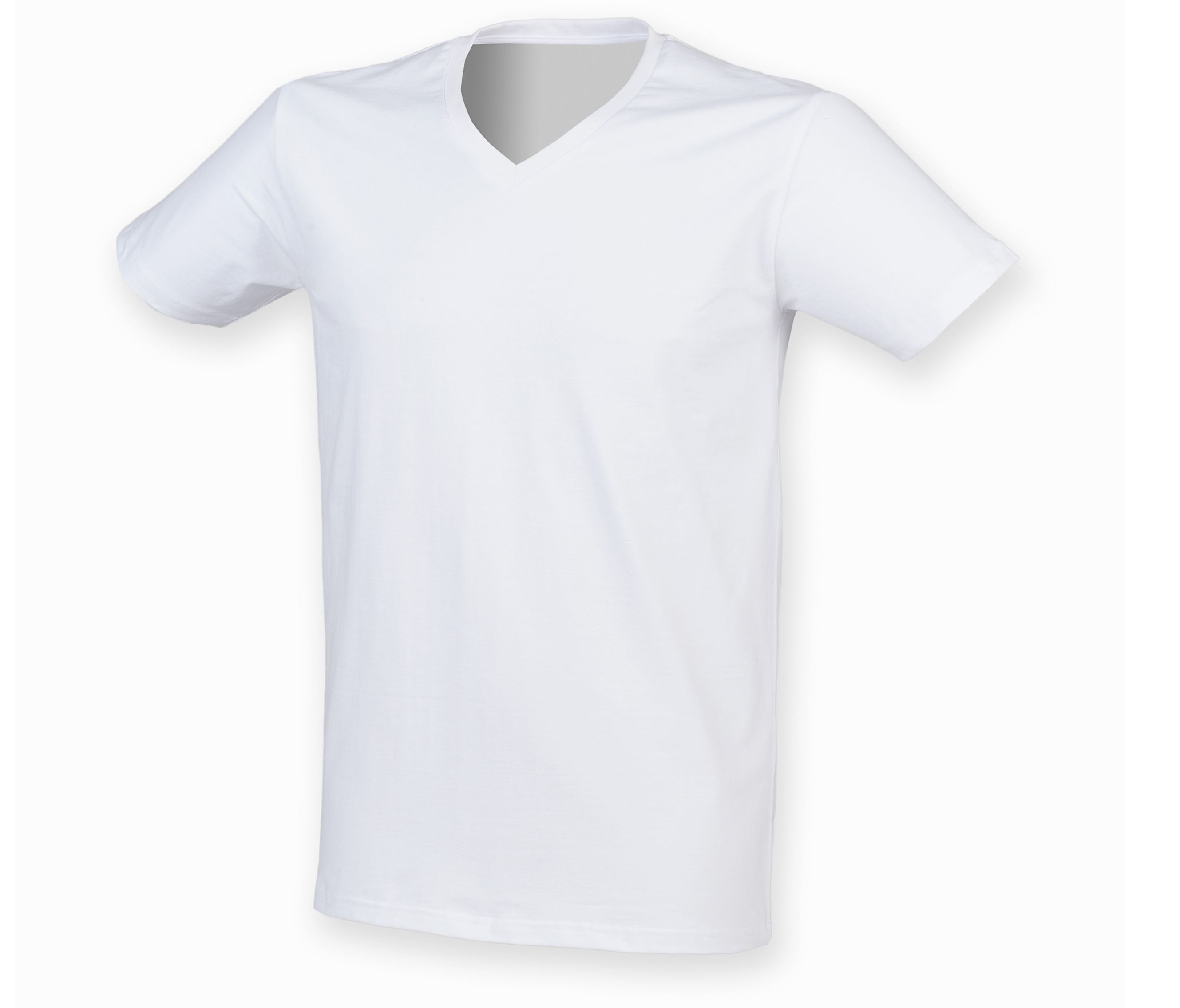 Skinnifit SF122 - Tee-Shirt Col V Homme Stretch en Coton