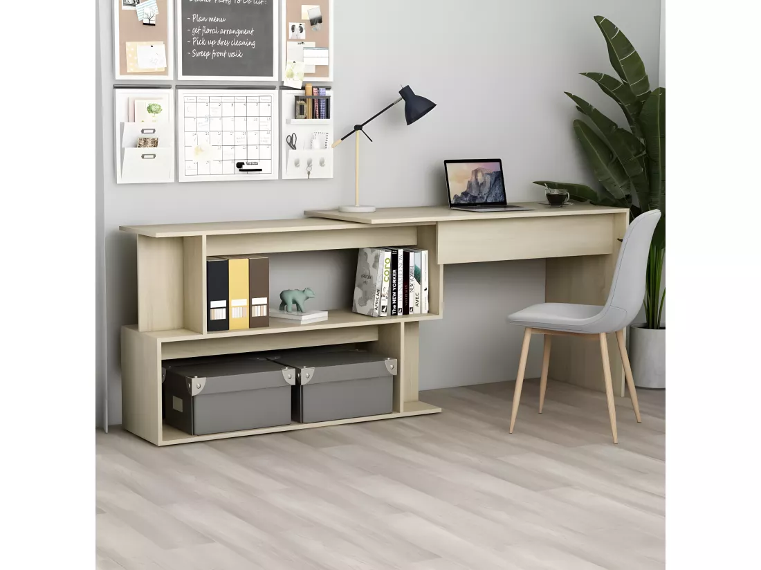 Bureau d'angle Chêne sonoma 200x50x76 cm Aggloméré