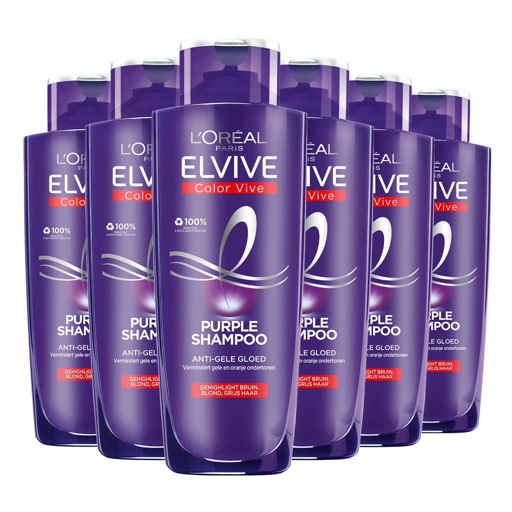 Prima shampooColor Vive Purple zilvershampoo - 6 x 200 ml - voordeelverpakking