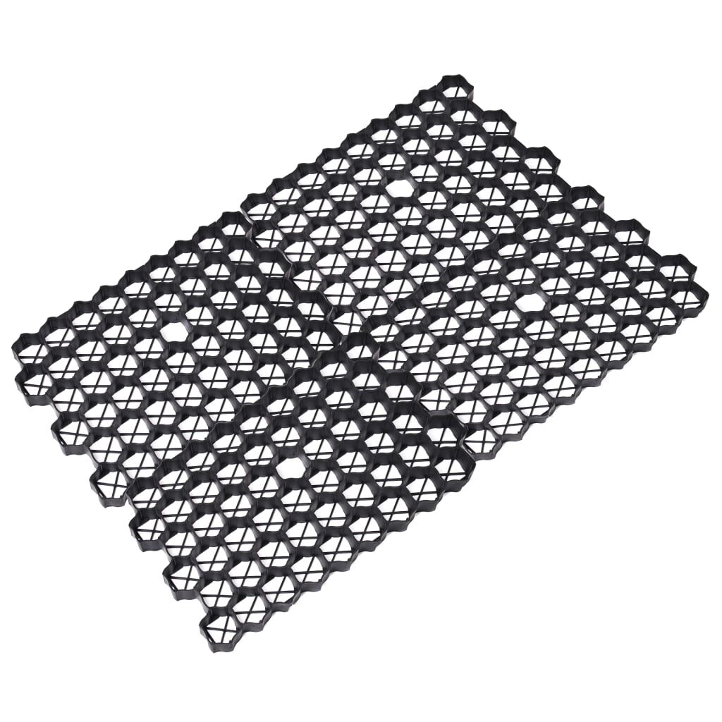 vidaXL Gazontrellis, 16 stuks, zwart, 60x40x3 cm, kunststof