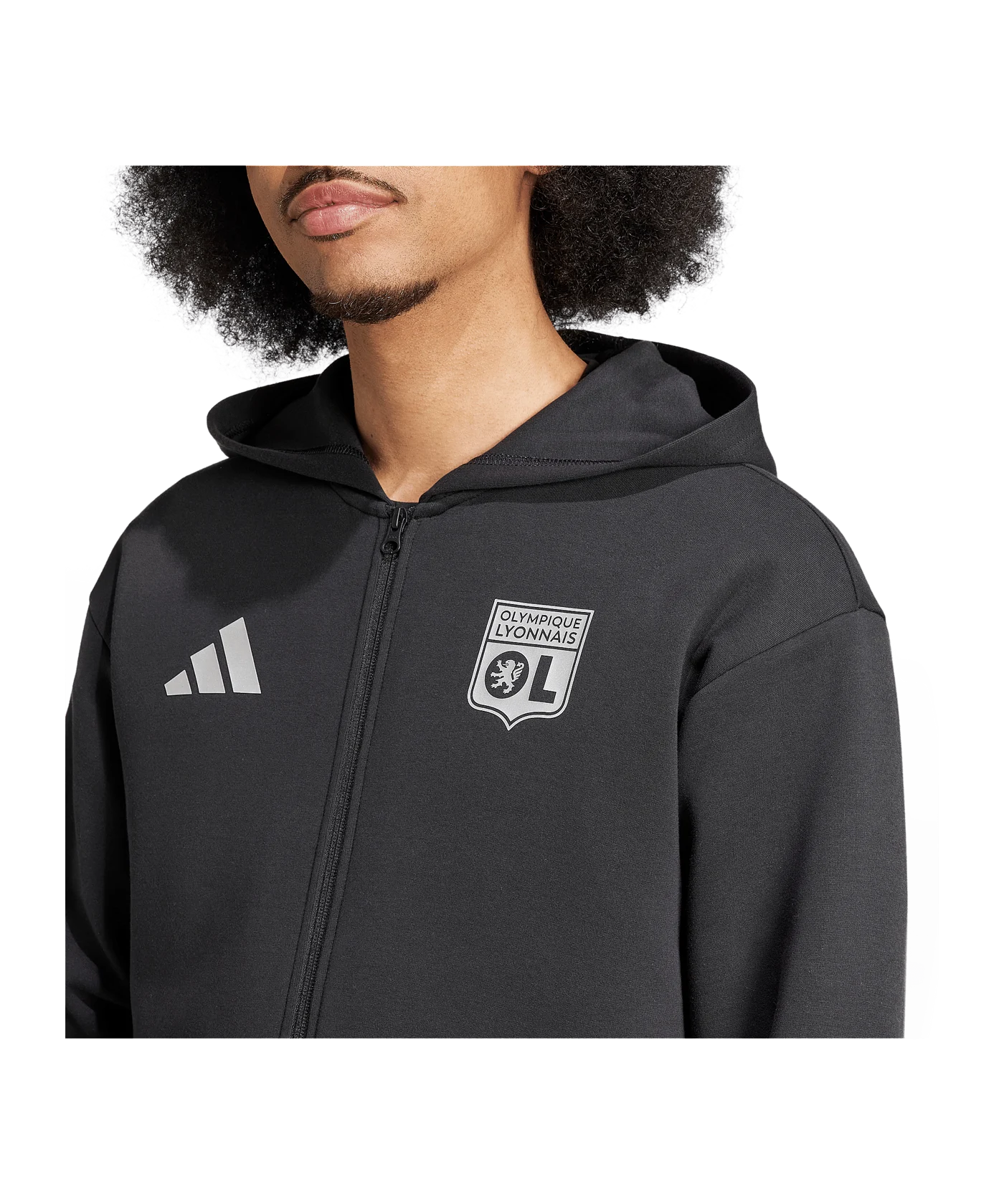 adidas Olympique Lyon Anthem Jacke Schwarz