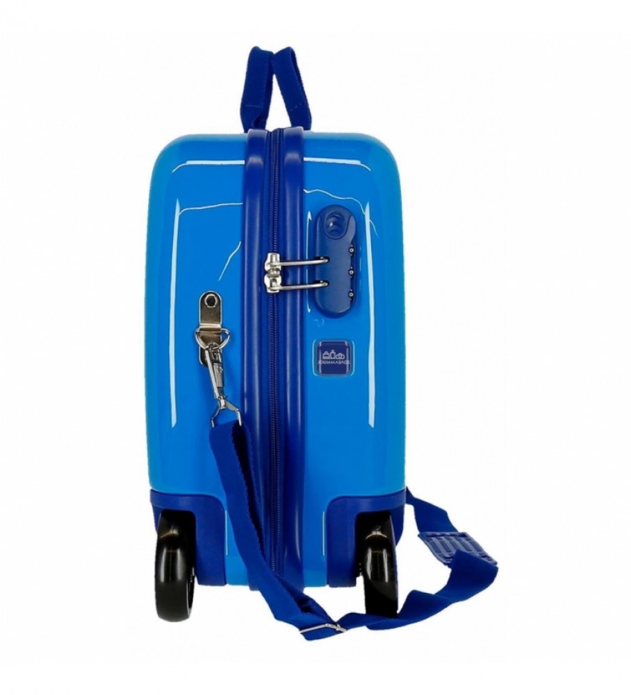Mala infantil Disney Mickey na Lua com 2 rodas multidirecionais, azul - 38x50x20cm -