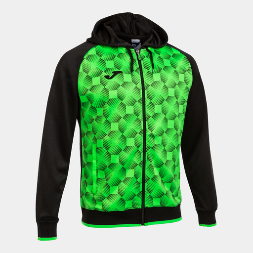 Jaqueta com capuz Joma Supernova III, preta/verde fluorescente