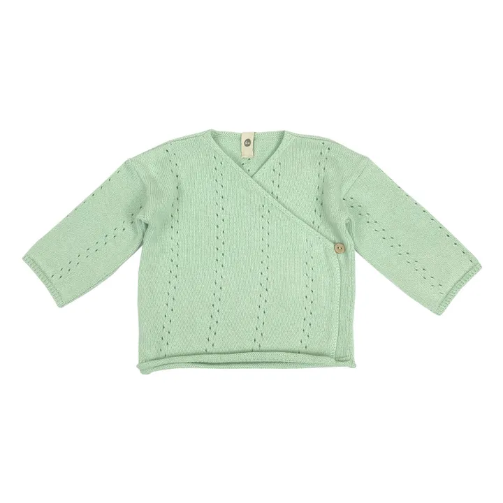 Bayiri Cache-cœur Tricot Coton Bio Moon | Vert pâle