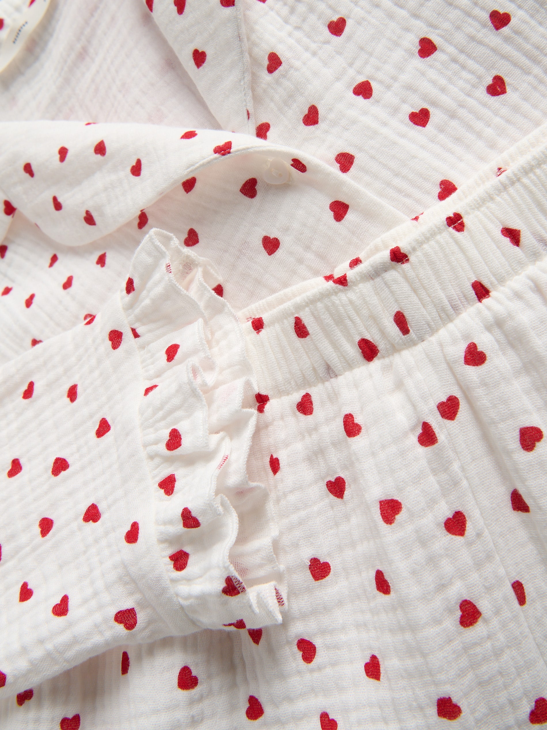 Musselin-Pyjama mit Herzmuster