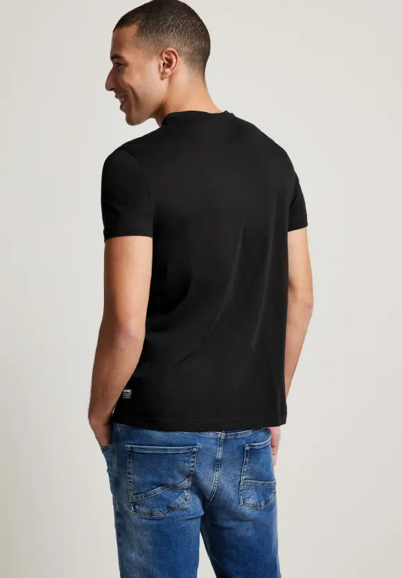 Basic T-Shirt in Unifarbe - Black