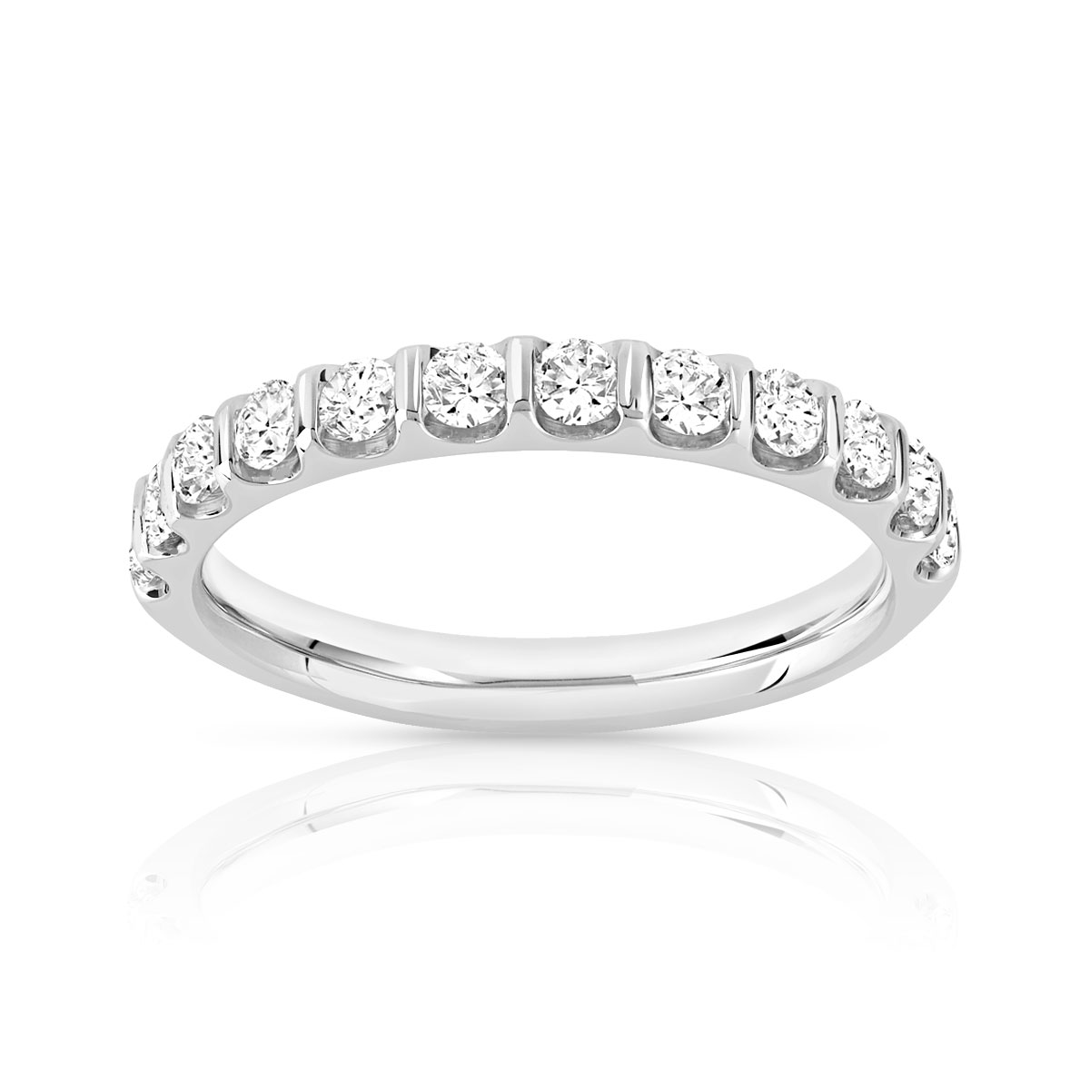 Alliance demi-tour or 750 blanc diamant