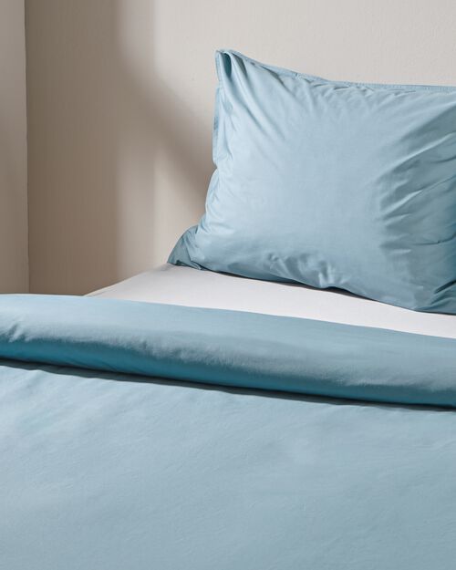 housse de couette percale 140x200/220 bleu