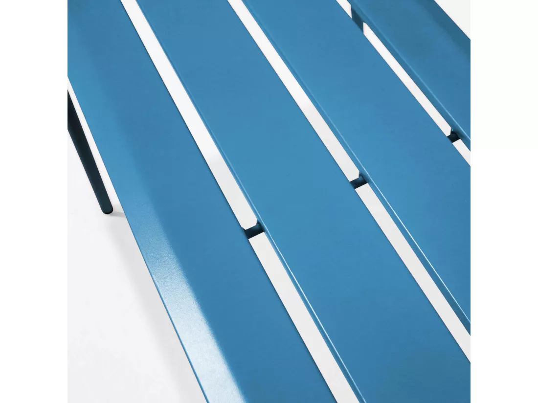 Banc de jardin en acier bleu pacific - Palavas