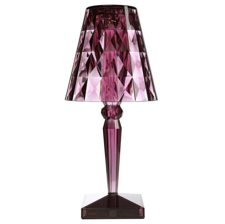 Kartell Big Battery tafellamp LED oplaadbaar prune