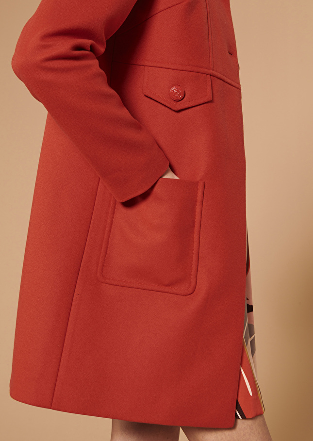 Manteau Majarouge en velours de laine