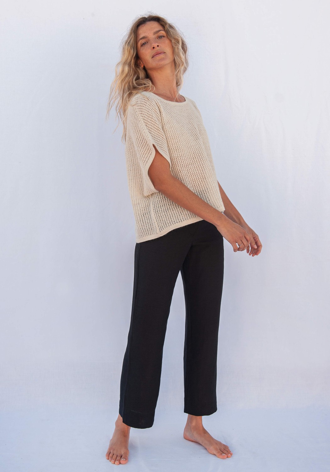 Jungle Folk Knit Top Delia Ivory