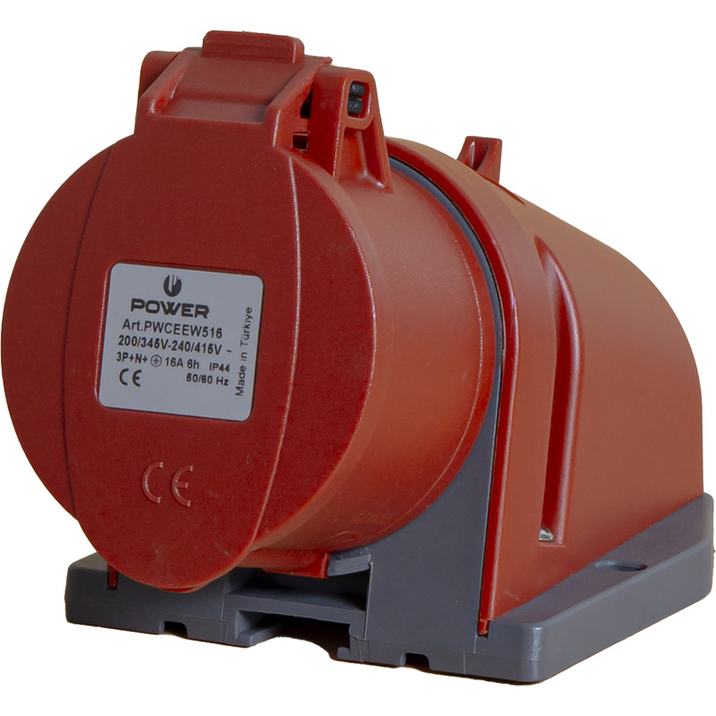 Power CEE opbouw wandcontactdoos 5-polig 16A IP44 Rood