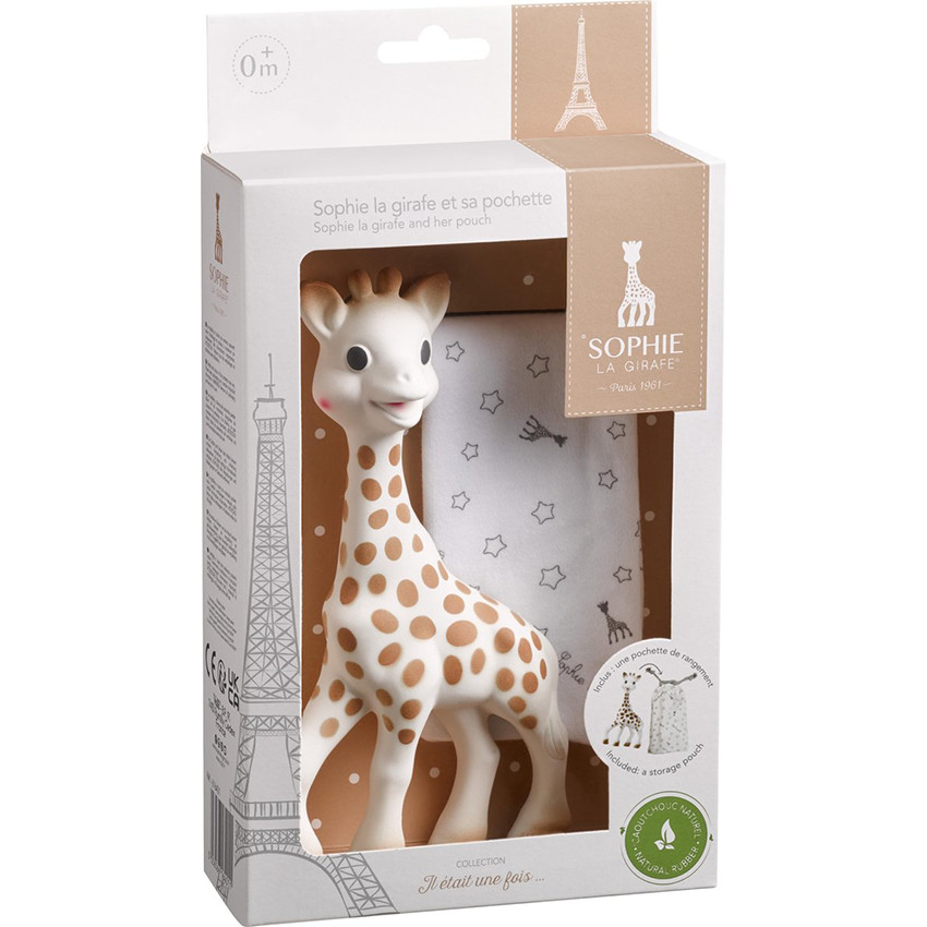 Hochet Sophie la Girafe avec son sac de rangement