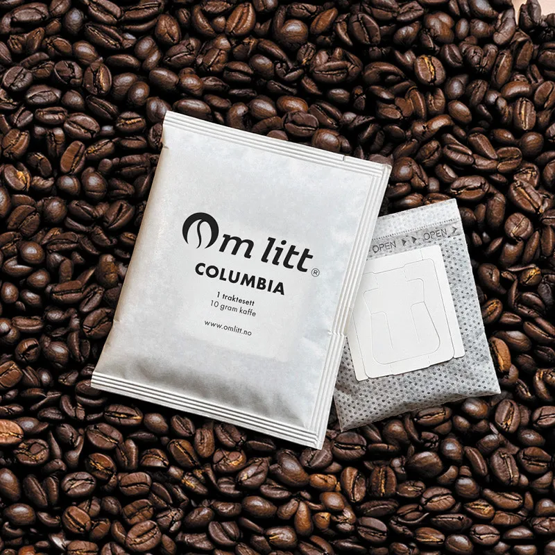 Om Litt Colombia Kaffe Filter Medium Brent/røsted