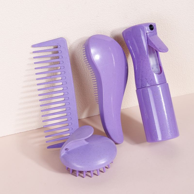 Fondes - Haarkam / Haarborstel / Sprayfles / Hoofdhuidmassager / Set