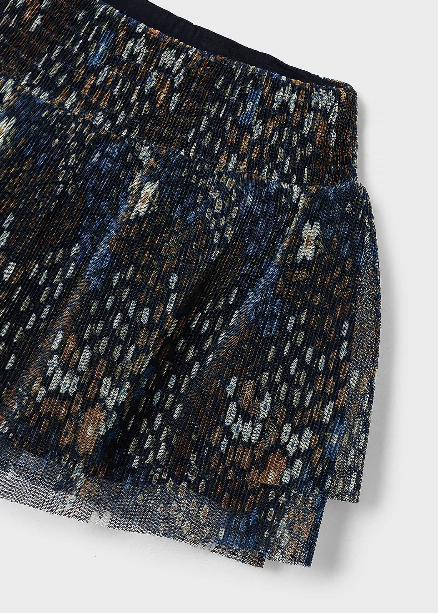 Saia plissada de tule estampado para meninas
