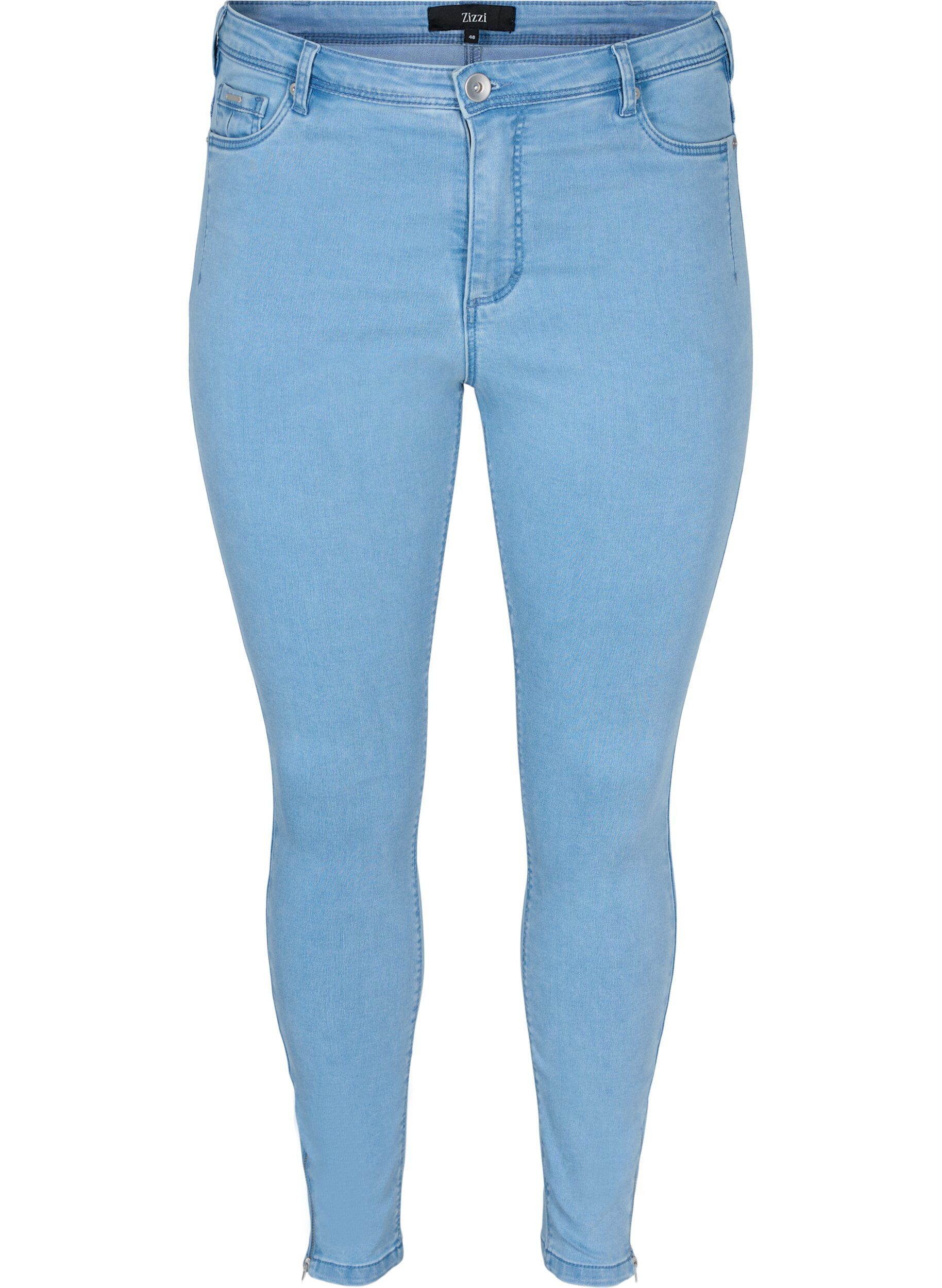 Cropped Amy jeans med lynlås