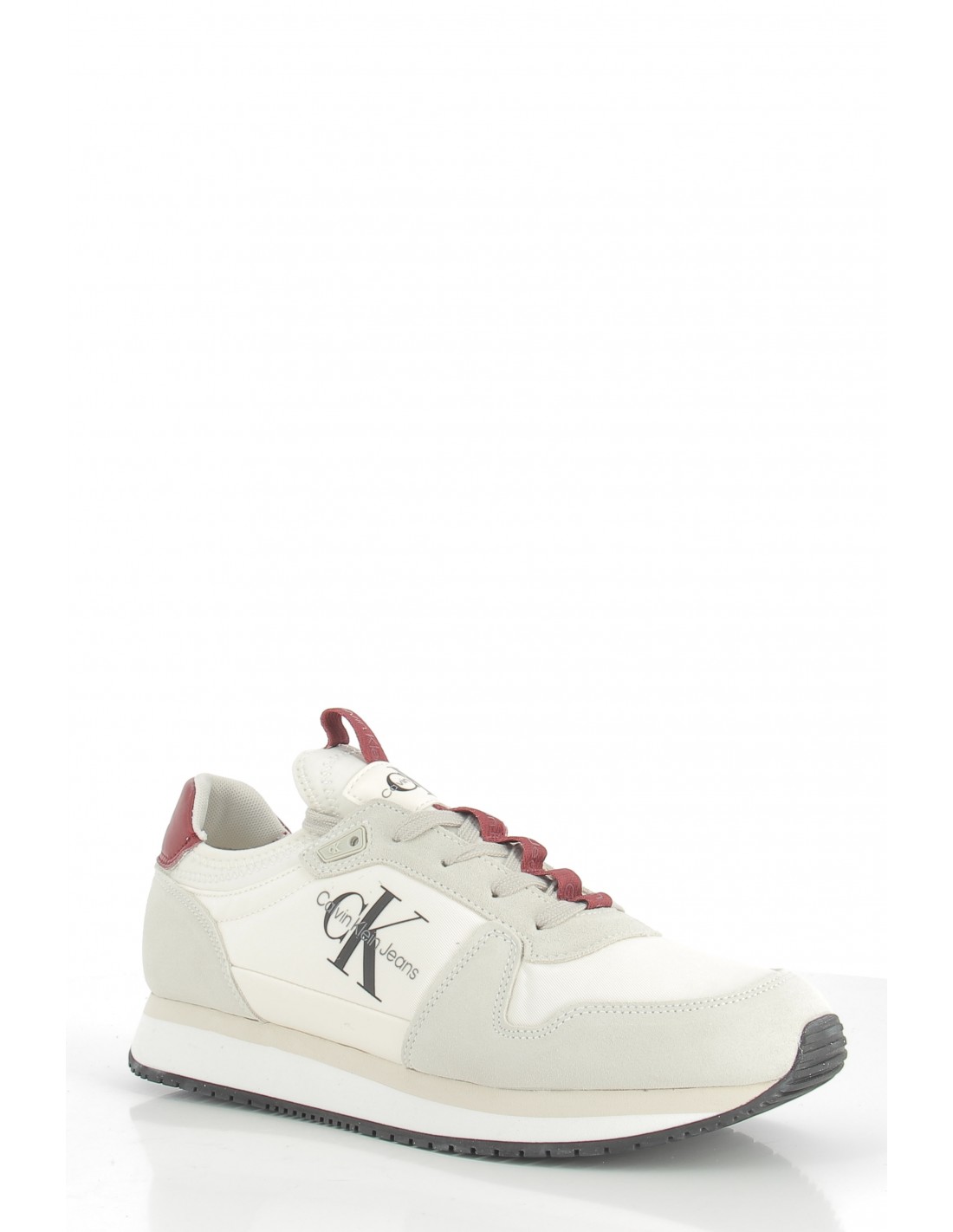 calvin klein baskets de ville homme runner sock laceup blanc/rouge