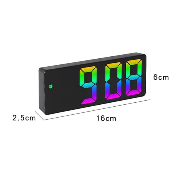LED-ur Elektronisk digitalt vækkeur Farverig 12/24H
