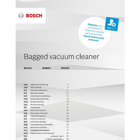 Bosch støvsuger BGLS2BA3NE med pose