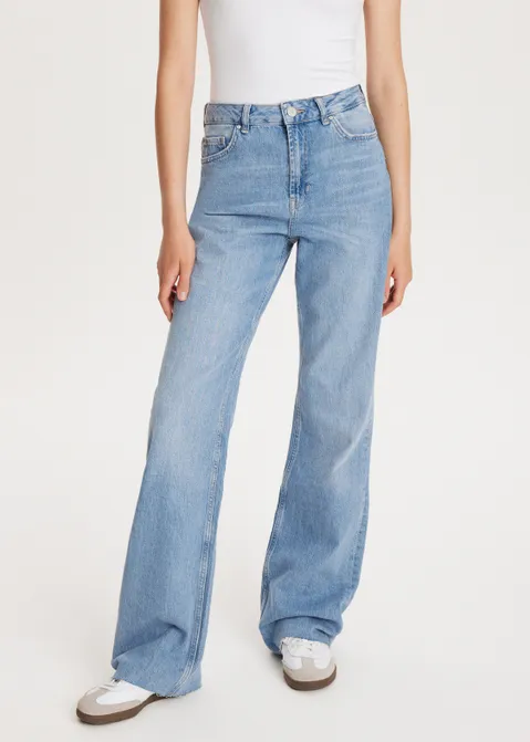 High rise wide leg jeans blauw (BLW.USM)