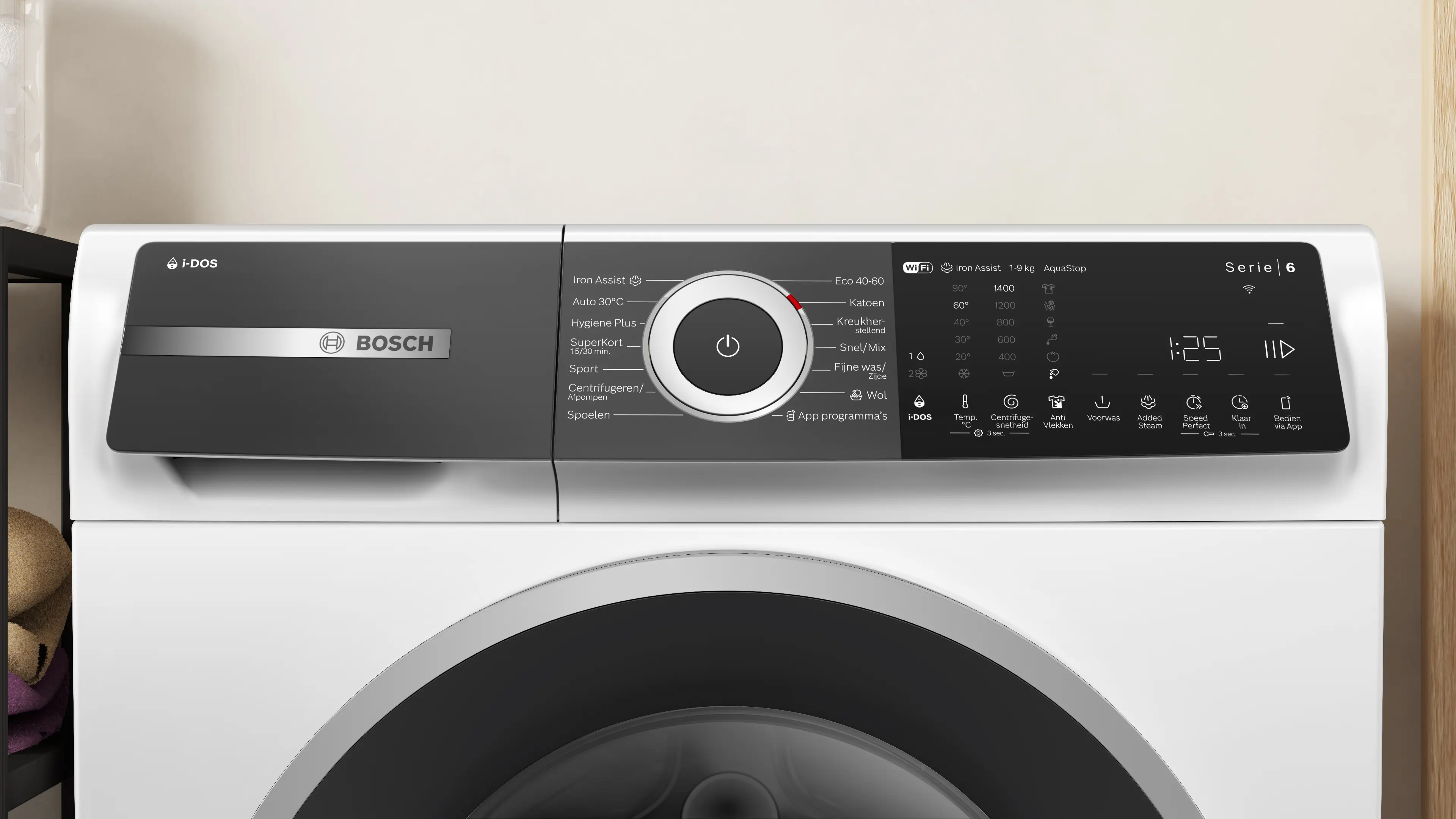 Serie 6 Wasmachine, voorlader 9 kg max. 1400 rpm