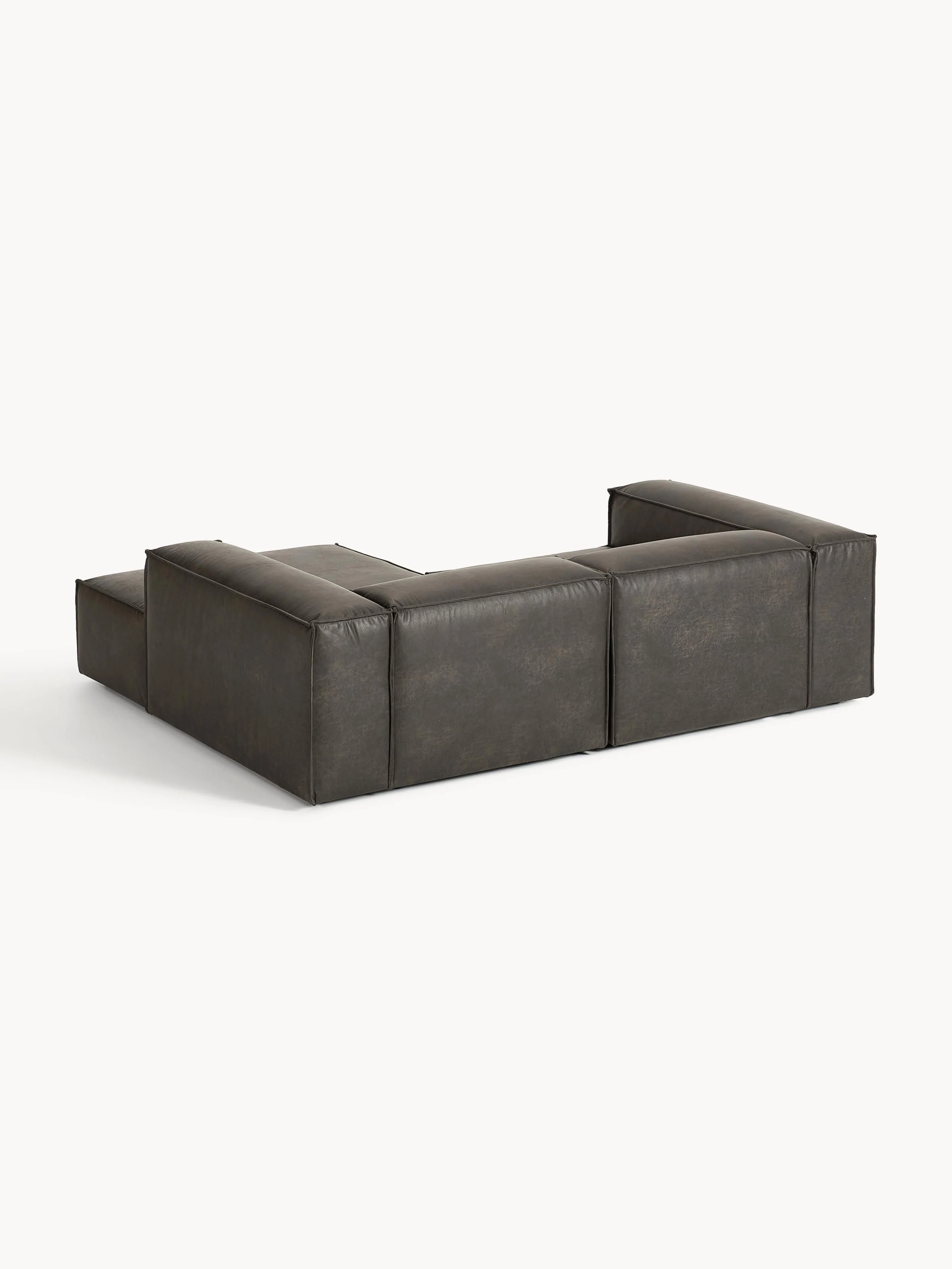 Modulaire hoekbank van gerecycled leer Lennon (2-zits)
