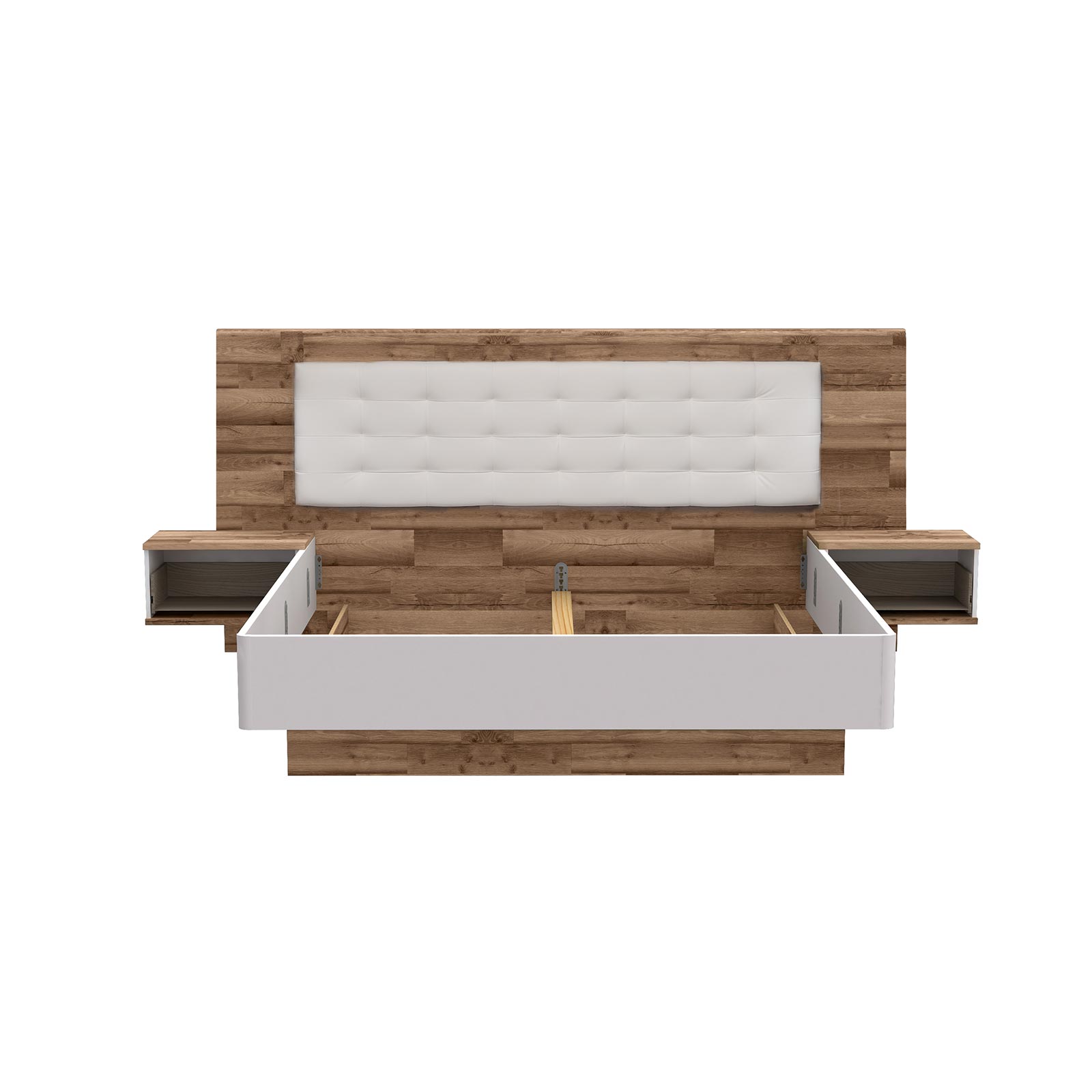 2-teiliges Schlafzimmer-Set - Stabeiche - weiß