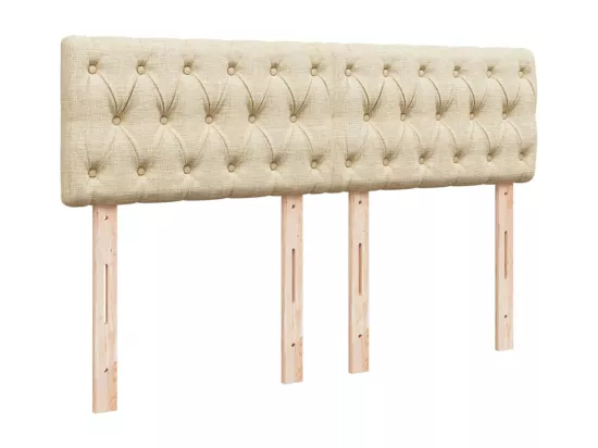 Sommier à lattes de lit avec matelas Crème 160x200 cm Tissu