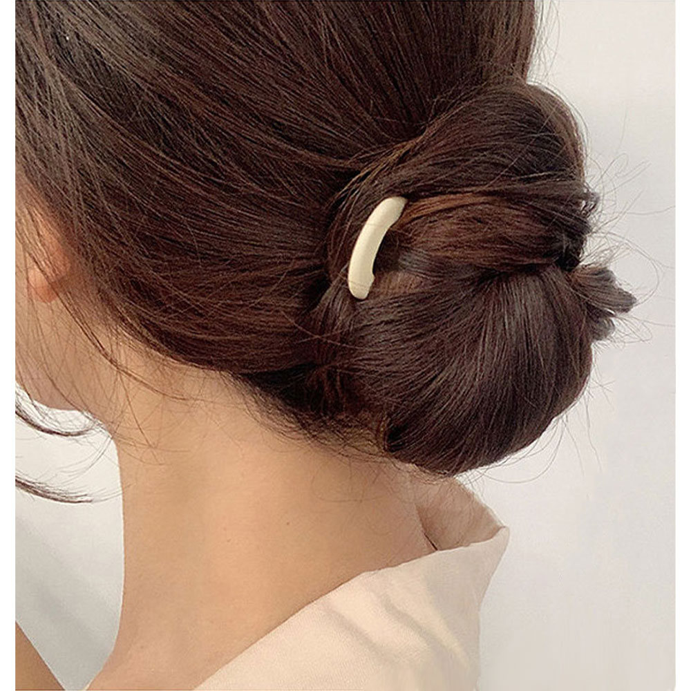 (10cm) Haarnadel Metall French Twist Klammer Dutt Haarschmuck - Rosa