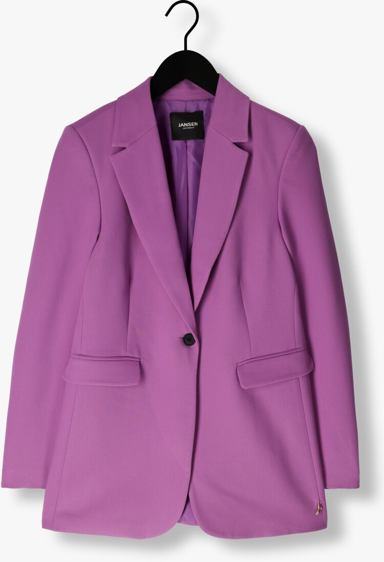 JANSEN AMSTERDAM paarse jansen amsterdam blazer wq238 woven blazer with long sleeve