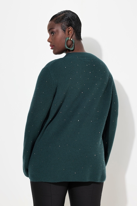 Pullover, Wollmix, Ziersteine, Stehkragen, Langarm