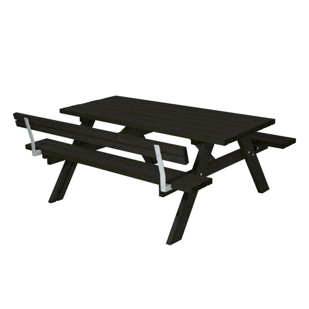 BENKESETT PLUS MED 1 RYGGSTØTTE 177CM SVART