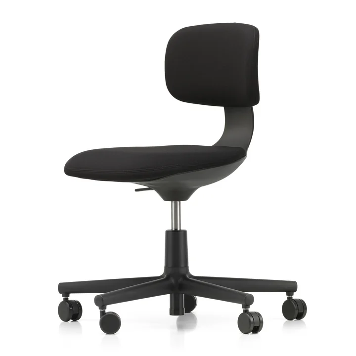 Vitra - Rookie Bürostuhl, tiefschwarz / Plano nero (Hartbodenrollen)