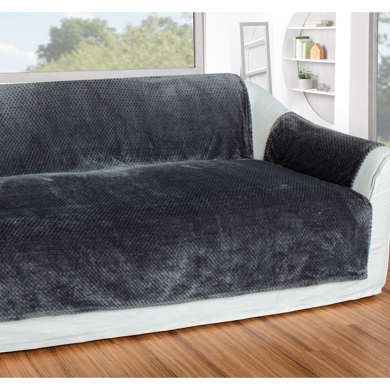 Sofaschoner anthrazit 100x196