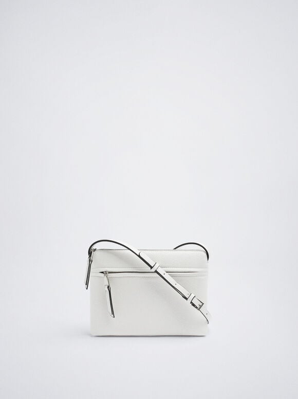 Bolsa de ombro com bolso externo - Branca