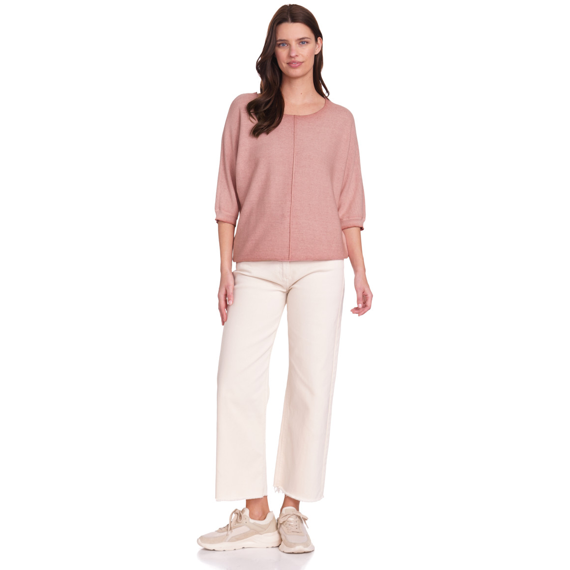 Gina Benotti Damen Strickpullover mit 3/4 Ärmeln rosa