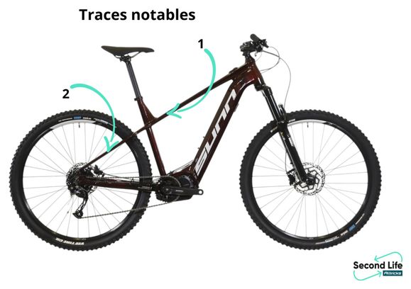 Vélo d'Exposition - VTT Électrique Semi-Rigide Sunn Flash S2 Shimano Altus 9V 500 Wh 29'' Bordeau 2022