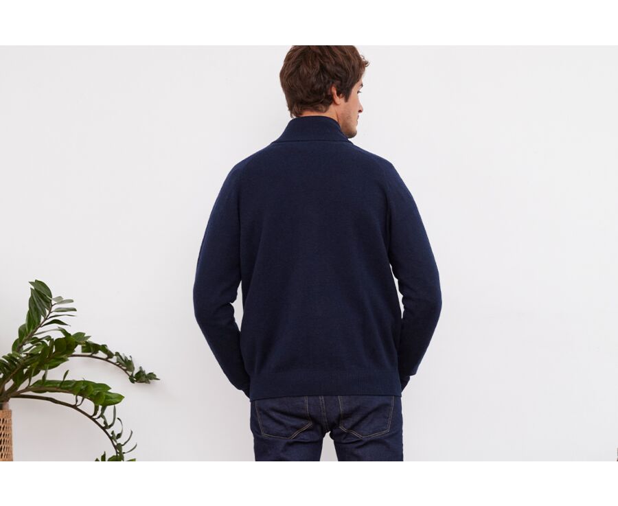 Gilet zippé homme laine Bleu Marine - KANE