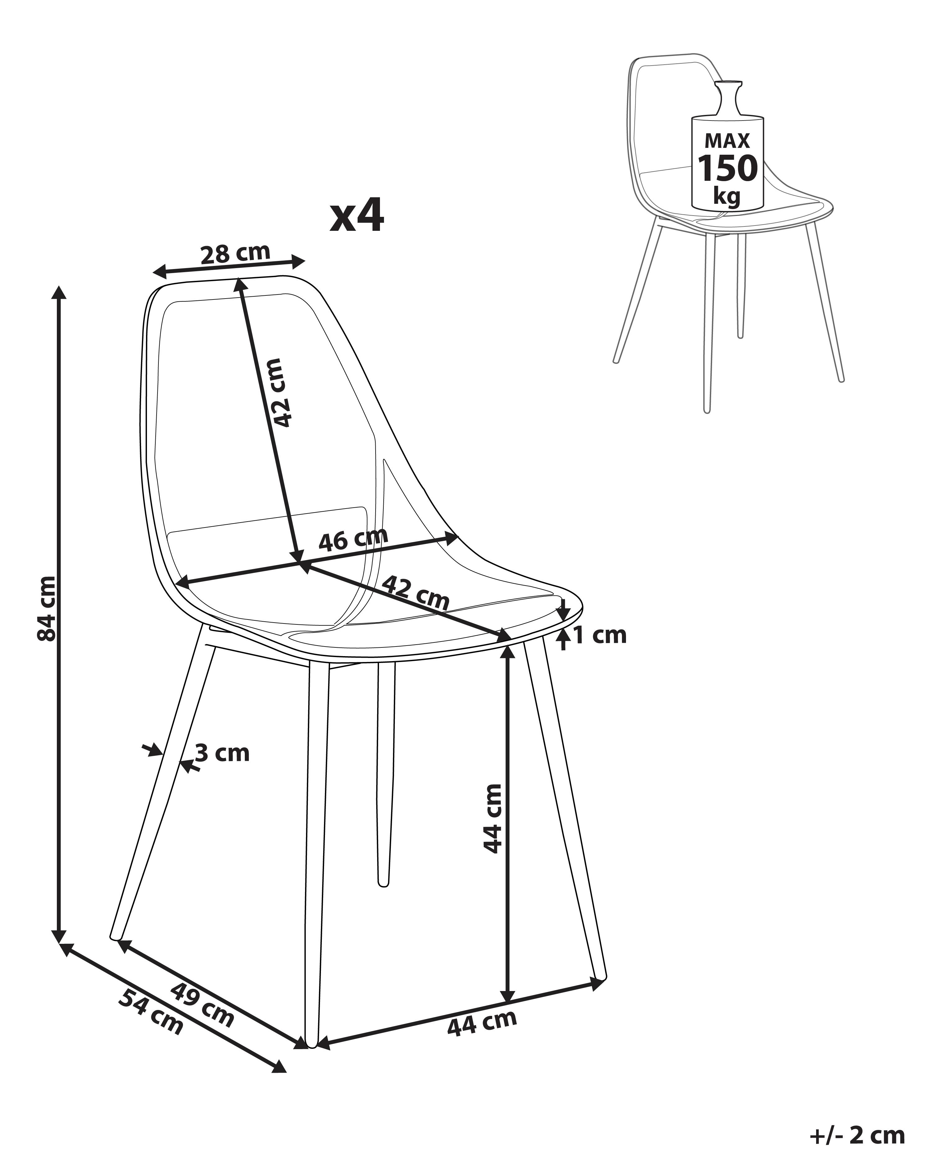 Set van 4 eetkamerstoelen HAZELTON Wit