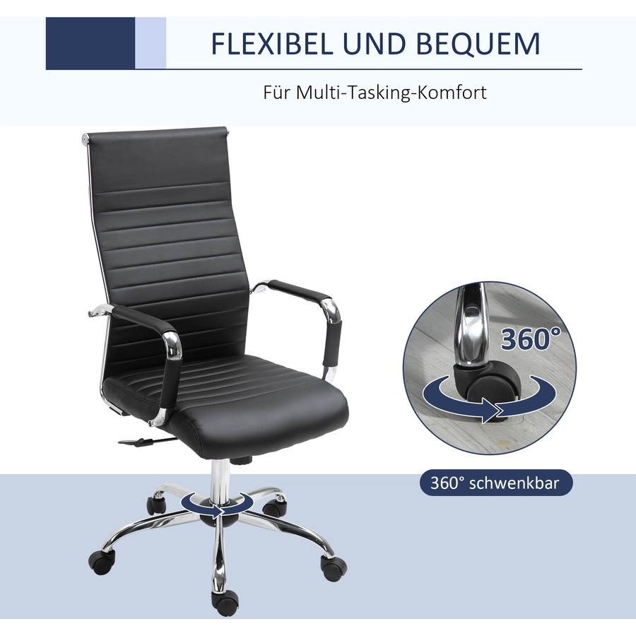 Vinsetto Bürostuhl mit Wippfunktion schwarz