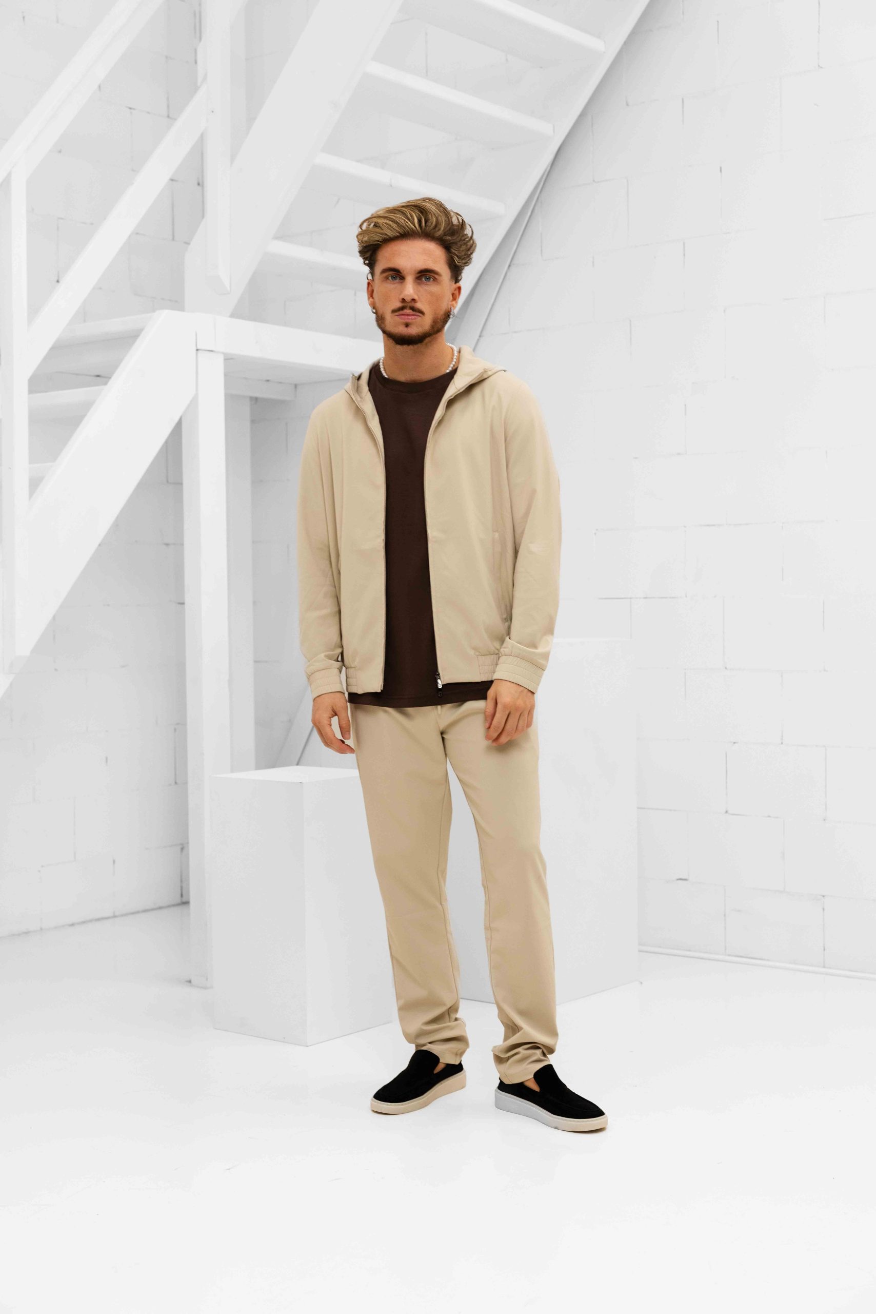 Cou7ure Essentials Reflection Hoodie Trainingspak Heren Beige